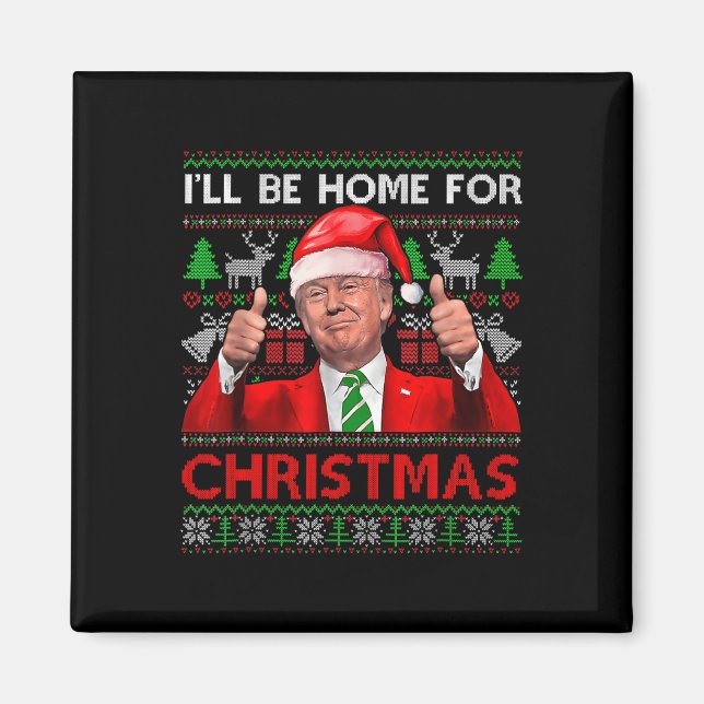 Imán Estaré en casa para los Navidades de Santa Trump N (Frente)