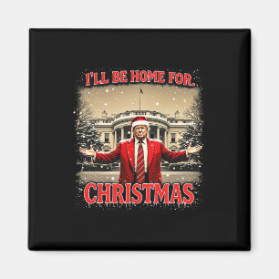 Imán Estaré en casa para los Navidades de Santa Trump N