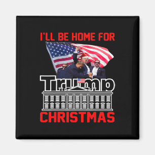 Imán Estaré en casa para Santa Navidad Divertido Trump