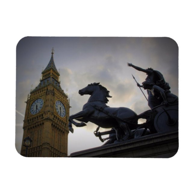 Imán Estatua Boadicea - Big Ben - Londres - Magnet (Horizontal)