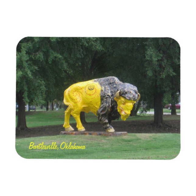 Imán Estatua de Bartlesville, Oklahoma bison (Horizontal)