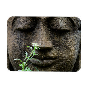 Imán Estatua de jardín de piedra con flor