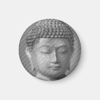 Imán Estatua De La Cara De Buda Blanco Y Negro Formada