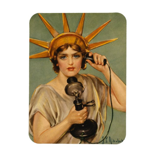 Imán Estatua de la Libertad, anuncio de guerra patrióti (Vertical)