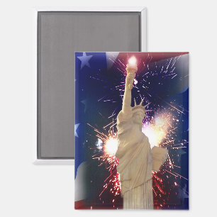Imán Estatua de la Libertad con fuegos artificiales del