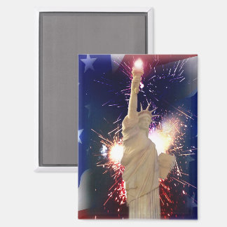 Imán Estatua de la Libertad con fuegos artificiales del