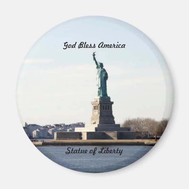 Imán Estatua de la Libertad, Dios bendiga a Estados Uni (Frente)