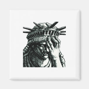 Imán Estatua De La Libertad Llorando Contra Trump No Se