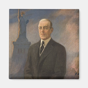 Imán Estatua de la Libertad y Presidente Woodrow Wilson