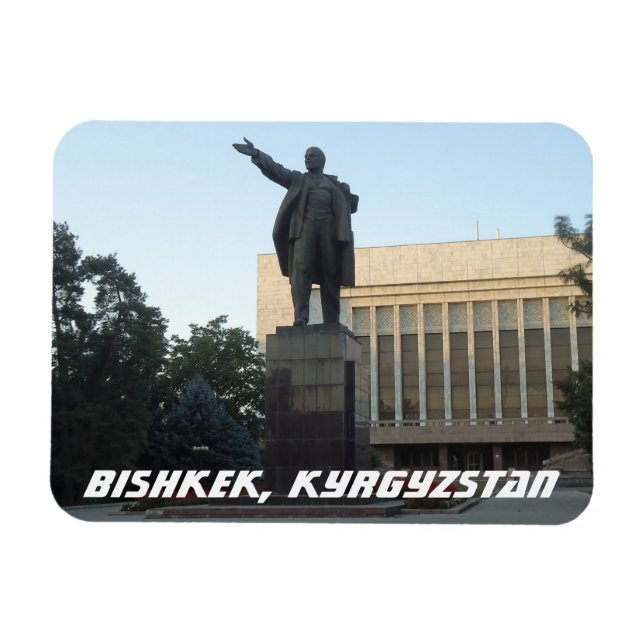 Imán Estatua de Lenin soviético de Biskek - Kirguistán (Horizontal)