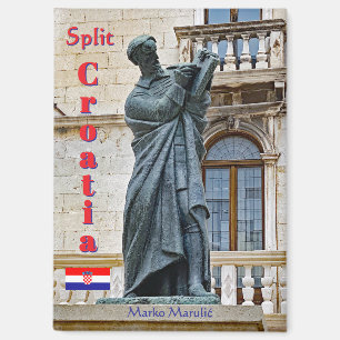 Imán Estatua de Marko Marulić en Split, Croacia, viaje