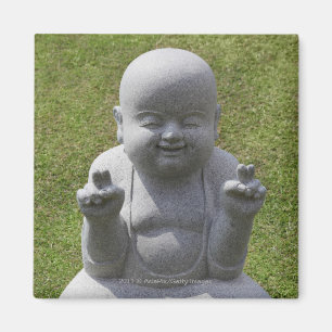 Imán Estatua de piedra de Buda feliz