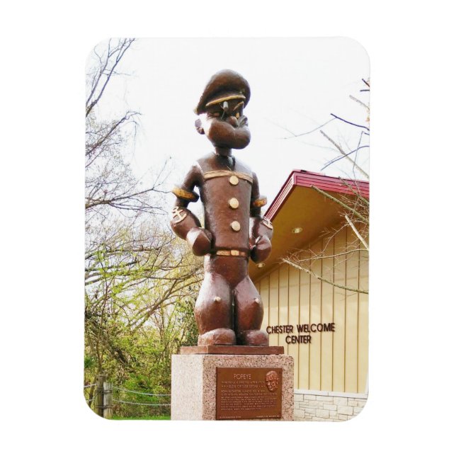 Imán Estatua de Popeye, Parque Memorial Segar, Chester  (Vertical)