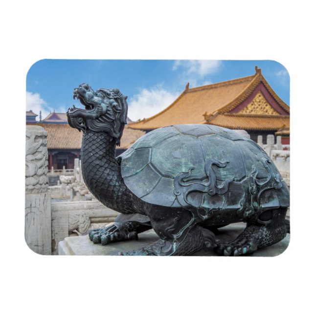 Imán Estatua de una tortuga en la Ciudad Prohibida - Be (Horizontal)