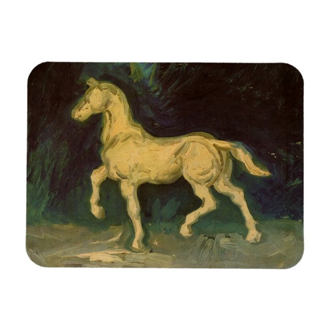 Imán Estatua de yeso de un caballo por Vincent van Gogh (Horizontal)