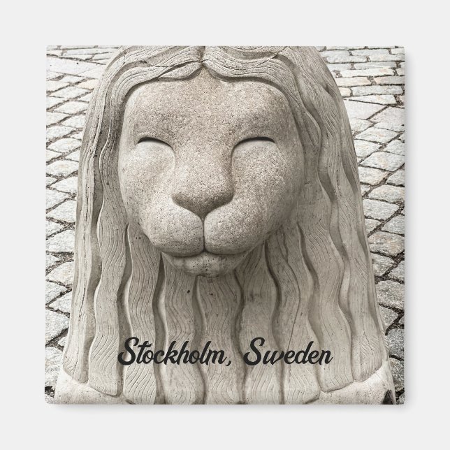 Imán Estatua del León de Estocolmo Personalizada por Su (Frente)