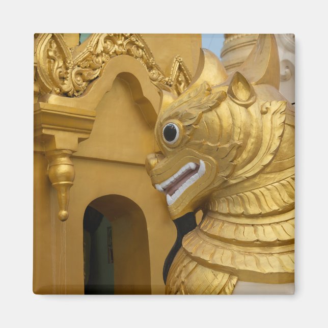 Imán Estatua del León Dorado en el Templo (Frente)