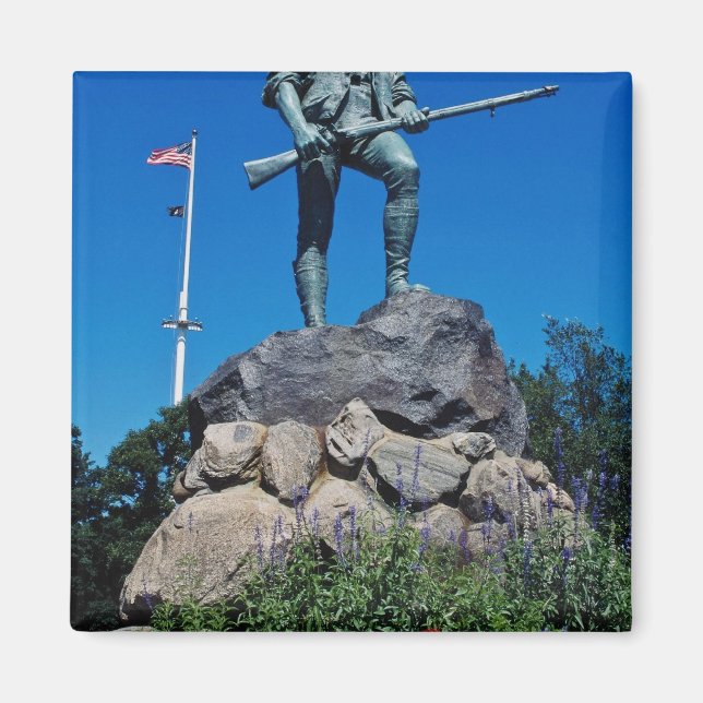 Imán Estatua del Minuteman Blanco, Lexington, Massachus (Frente)
