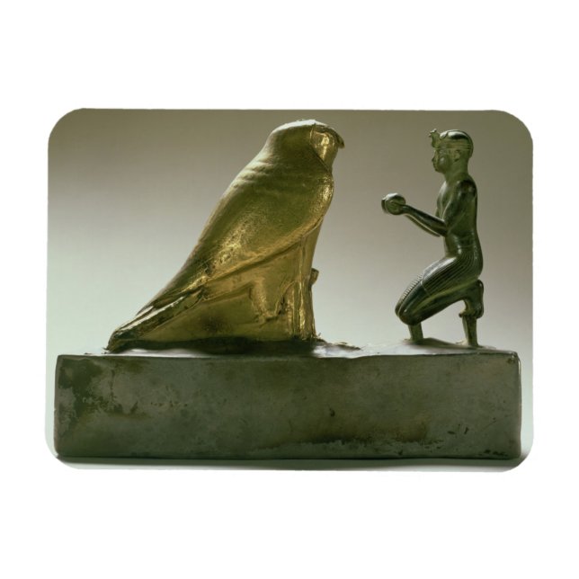 Imán Estatua del Rey Taharqa adorando al halcón-dios (Horizontal)