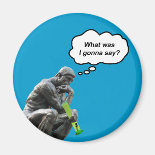 Imán Estatua divertida del pensador de Rodin - ¿Qué iba