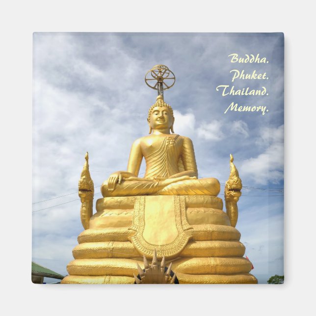 Imán Estatua dorada de Buda en la colina en Phuket (Frente)