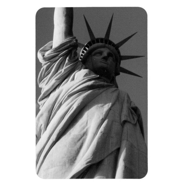 Imán estatua en blanco y negro de la libertad (Vertical)