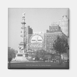 Imán Estatua en la plaza americana de B&W