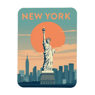Imán Estatua vintage de Liberty New York Travel Souveni