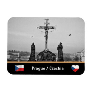 Imán Estatuas del puente Praga y Carlos - Cristo/Checia