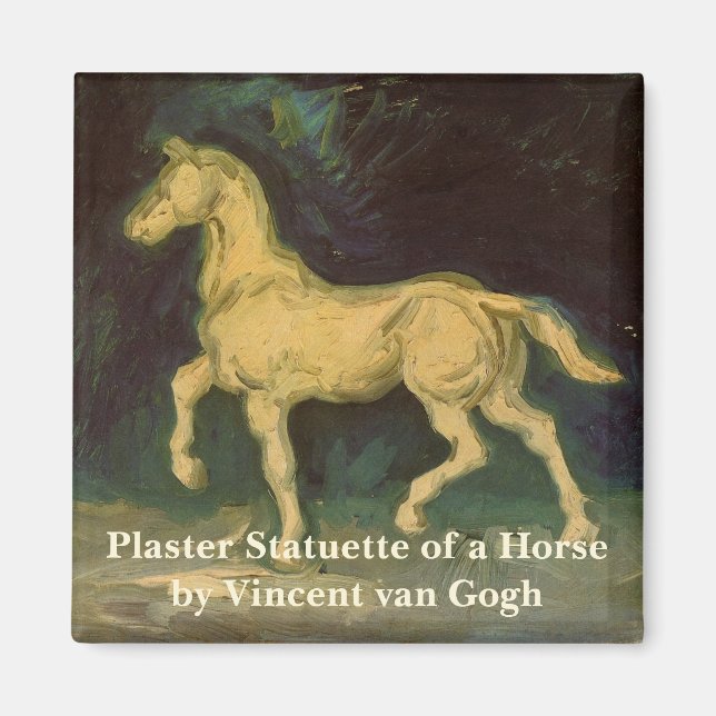 Imán Estatuilla de yeso de un caballo de Vincent van Go (Frente)