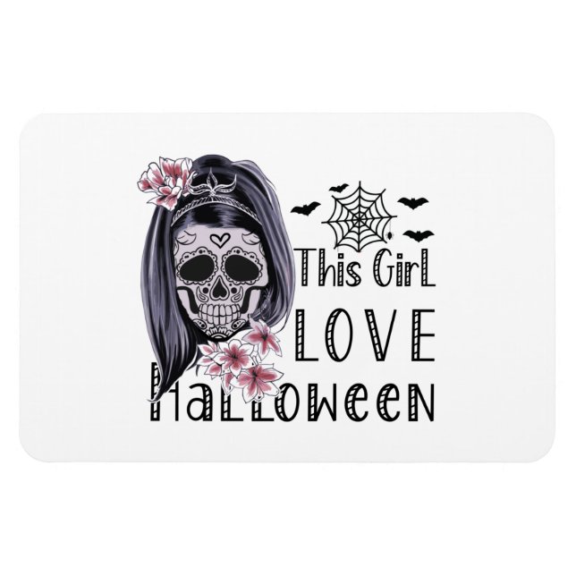 Imán Este Chica ama Halloween (Horizontal)