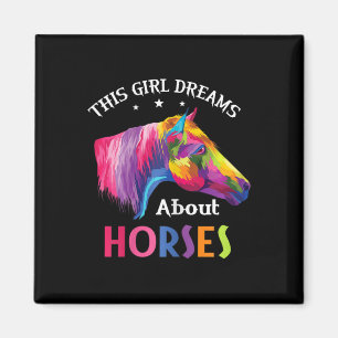 Imán Este Chica sueña con los caballos montando en la e