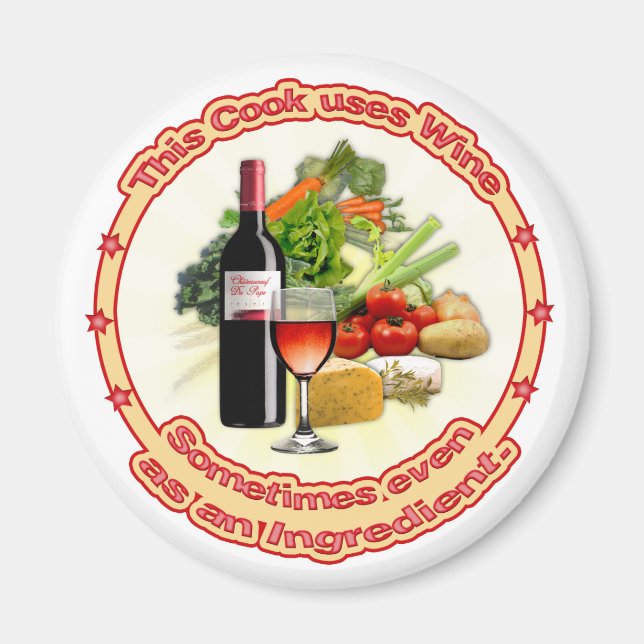 Imán Este cocinero utiliza vino (Frente)