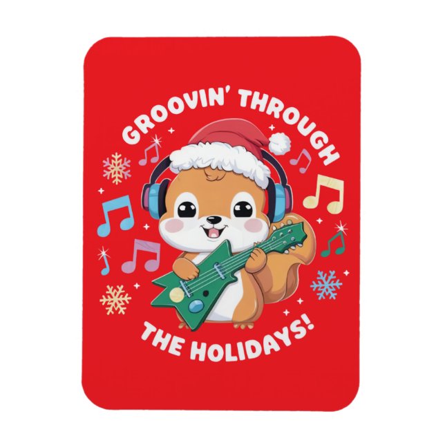 Imán Este encantador gráfico muestra una ardilla vestid (Vertical)