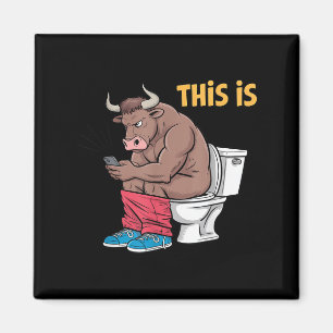 Imán Este Es Bullsht Funny Bull Toilet Humorous Cow Des