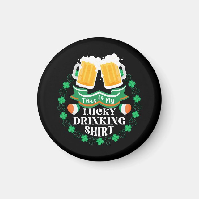 Imán Este Es Mi Día De San Patricio De Suerte Bebiendo  (Frente)