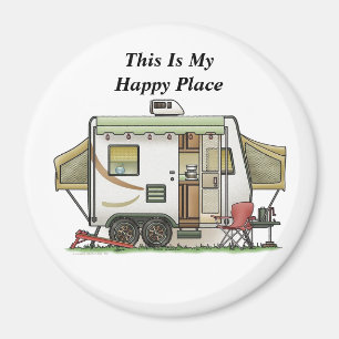 Imán Este Es Mi Lugar Feliz Camper Magnet