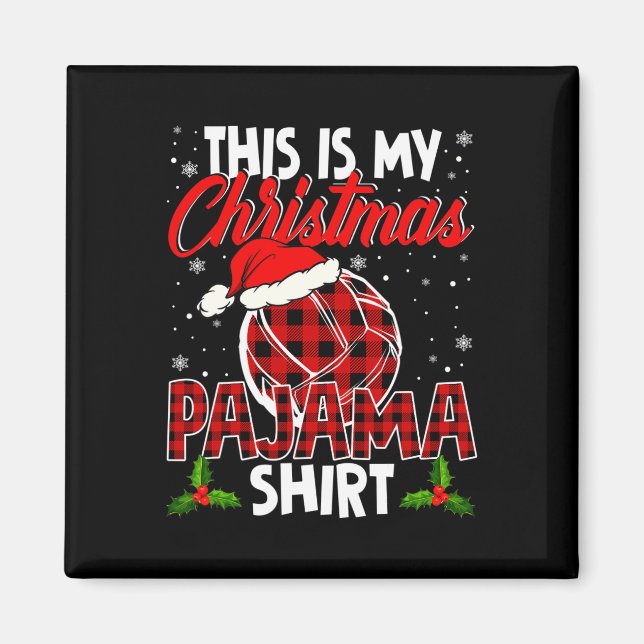 Imán Este Es Mi Navidad Pajama Cute Santa Plaid Volle (Frente)