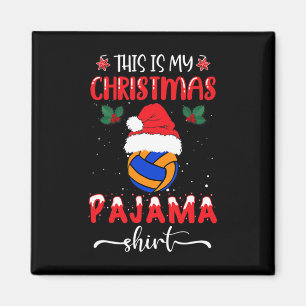 Imán Este Es Mi Navidad Pajama - Divertido Voleibol Xma
