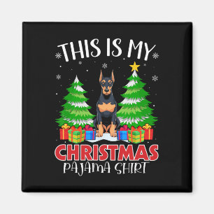 Imán Este Es Mi Navidad Pajama Doberman Pinscher Dog