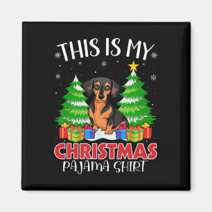 Imán Este Es Mi Navidad Pajama Ministra Perro Pinscher