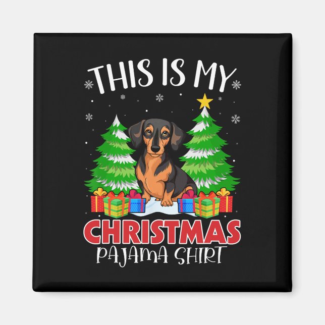 Imán Este Es Mi Navidad Pajama Ministra Perro Pinscher (Frente)