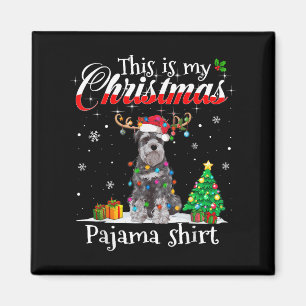 Imán Este Es Mi Navidad Pajama Schnauzer Lover Perro Me