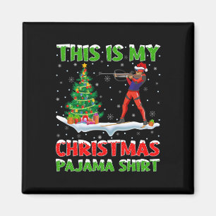 Imán Este Es Mi Navidad Pajama Shirt Biathlon Christm
