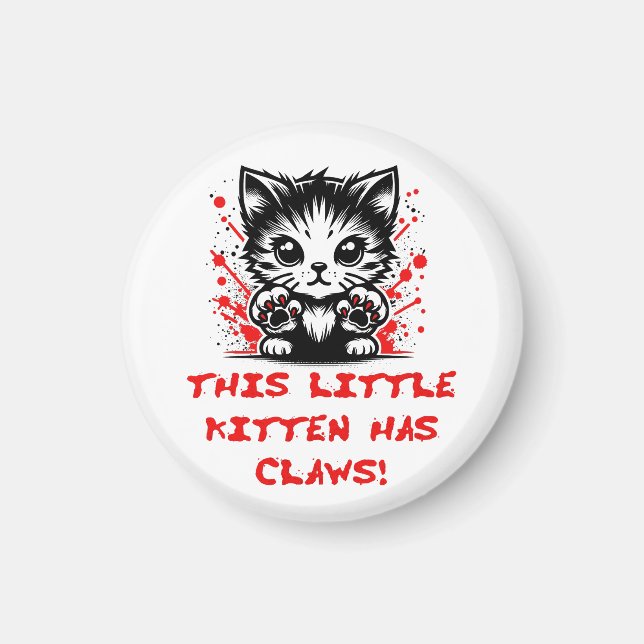 Imán Este pequeño gatito tiene leyes (Frente)