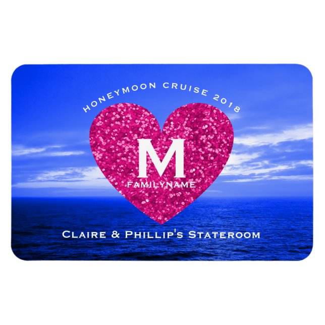 Imán Esteroom Marker Luna de miel Cruise Corazón rosa (Horizontal)
