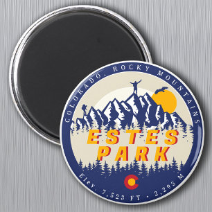 Imán Estes Park Colorado Flag Mountains Senderismo Souv