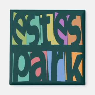 Imán Estes Park Retro Textos