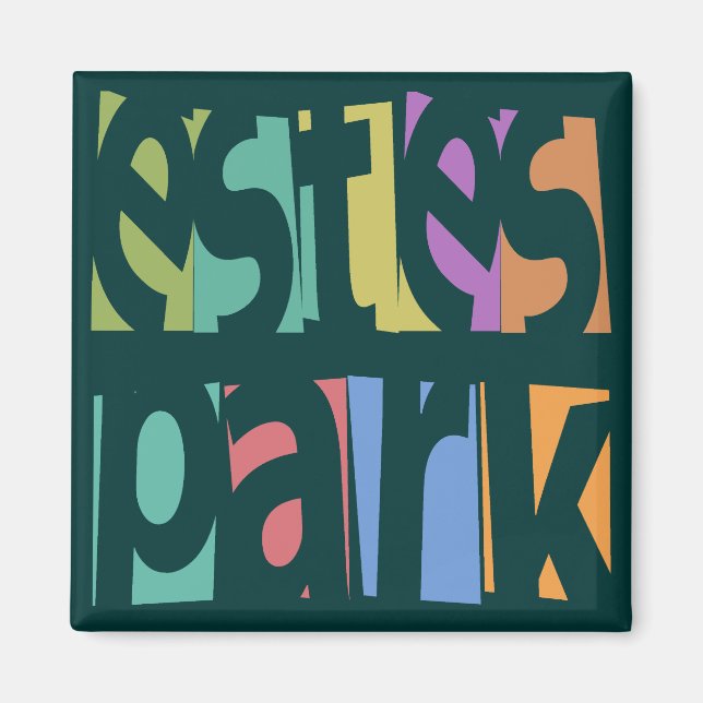 Imán Estes Park Retro Textos (Frente)