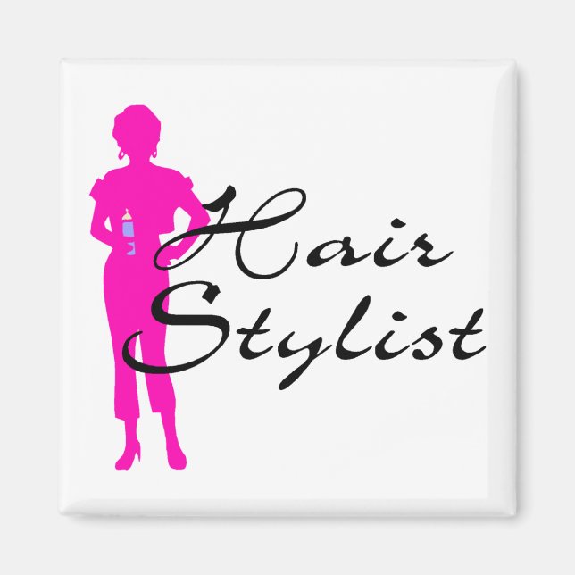 Imán Estilista de pelo (rosa) (Frente)